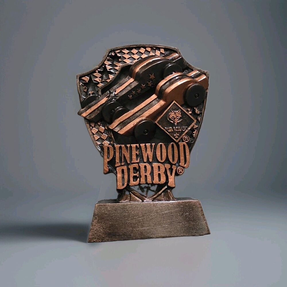 Cub Scout Pinewood Derby Bronze Race Award Winner w Box